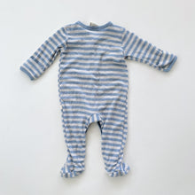 Load image into Gallery viewer, Baby Baby Merino Onesie Blue Stripes (6-12m)
