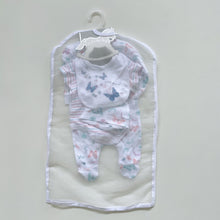 Load image into Gallery viewer, Rock a Bye Baby Boutique Hanging Set Pink Butterflies/Stripes NEW (0-3m)
