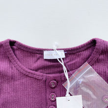 Load image into Gallery viewer, Jamie Kay Organic /Modal Rib L/S Henley Top Boysenberry NEW (5y)
