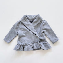 Load image into Gallery viewer, BabyGap Grey Frill Cardigan (3-6m)
