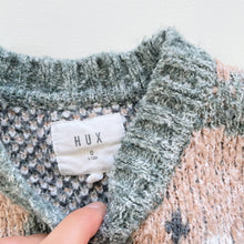 Load image into Gallery viewer, HUX Knit Cardigan Green/Pink Bear (6-12m)
