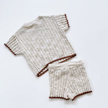 Load image into Gallery viewer, Grown Organic Cotton Knit Set Rib Oatmeal (6-12m)
