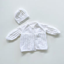 Load image into Gallery viewer, Handmade Knit Hat + Cardigan 2x (3-6m)
