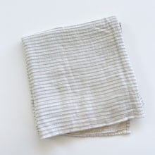 Load image into Gallery viewer, Mushie Organic Cotton Swaddle Wrap Green Stripes (120cm x 120cm)

