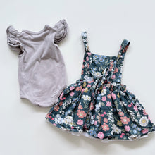Load image into Gallery viewer, Arlow's Closet Ruffle Bodysuit + Floral Dress (1y)
