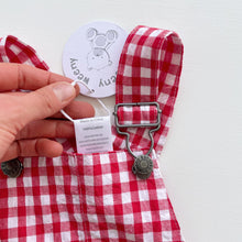 Load image into Gallery viewer, Teeny Weeny Red Gingham Shortalls NEW (6-12m)
