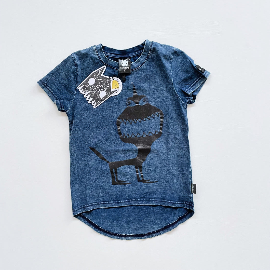 Band of Boys Alien Dog Tee Blue Denim NEW (3y)