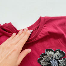 Load image into Gallery viewer, Molo Organic Cotton T-Shirt Maroon / Black Flower NWOT (10y)
