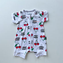 Load image into Gallery viewer, Bonds Merry Cherry Romper/Wondersuit (0-3m)
