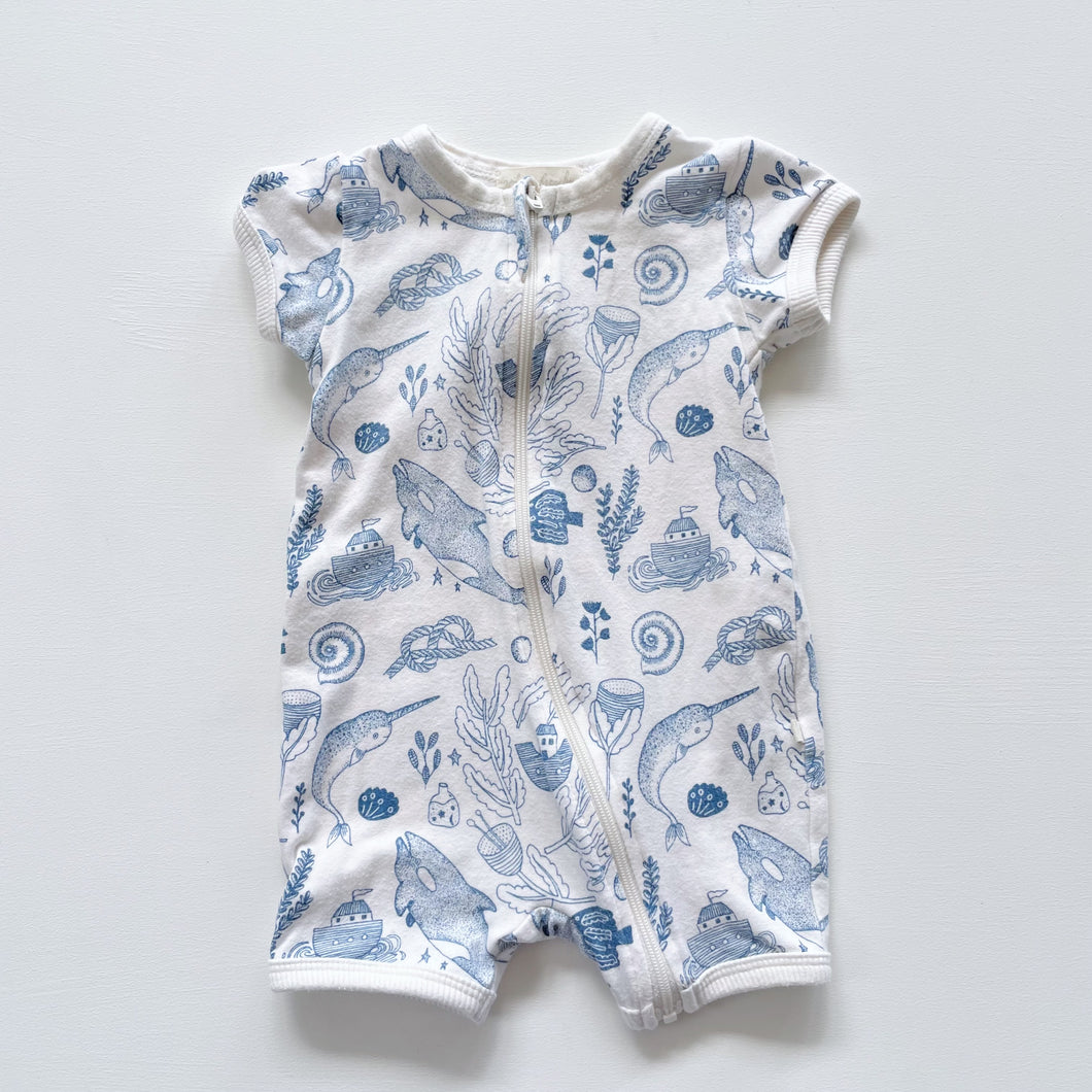 Wilson & Frenchy Romper Blue Sea Creatures (3-6m)