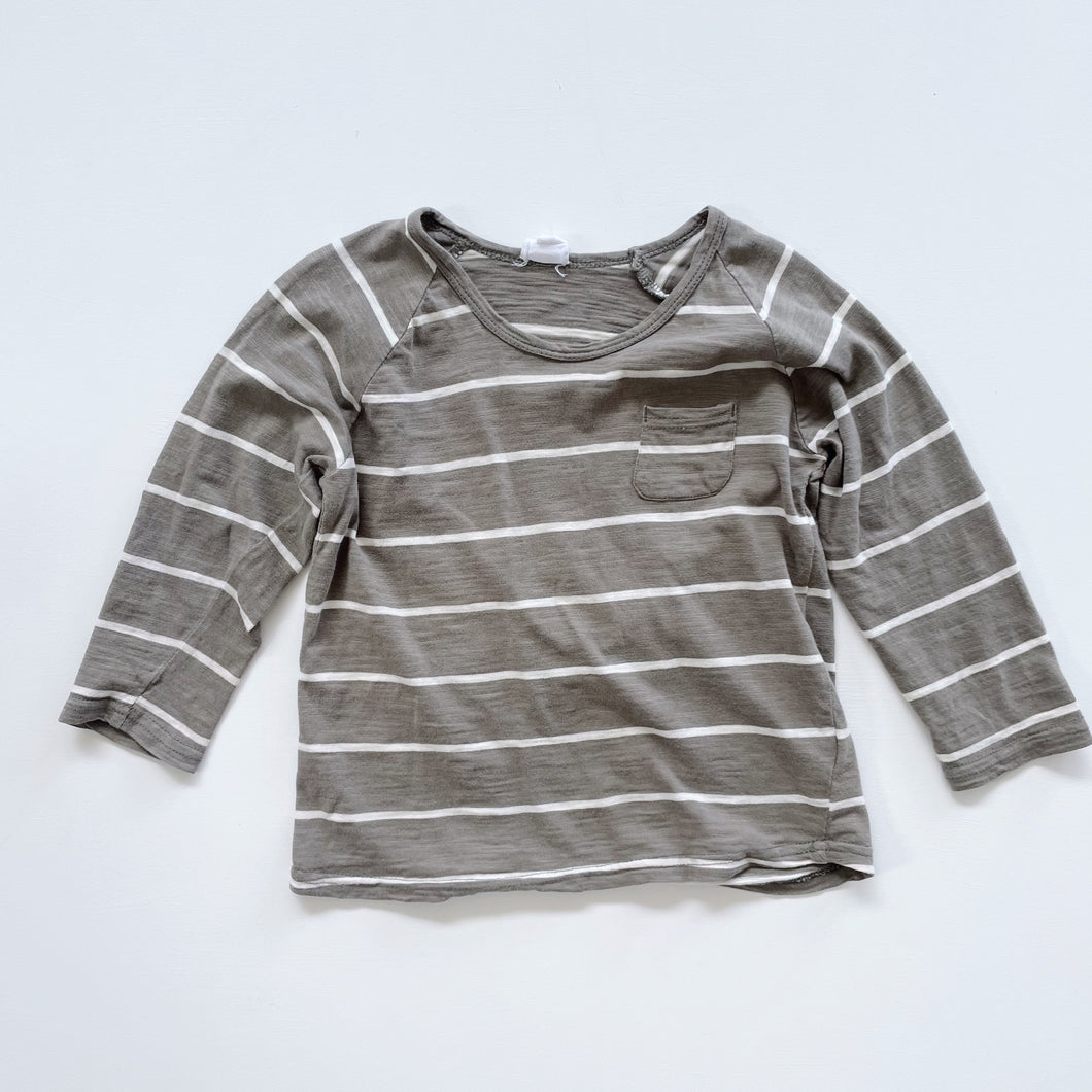 Jamie Kay Organic Stripe Top Green (5y)