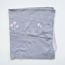 Load image into Gallery viewer, BABU Cotton Knit Blanket Grey / Bunnies (120cm x 100cm)
