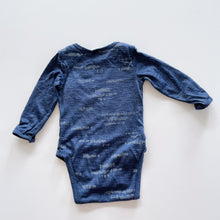 Load image into Gallery viewer, Little Flock of Horrors L/S Merino Bodysuit Blue *small flaw (12-18m)
