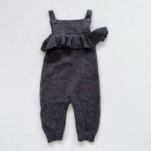 Load image into Gallery viewer, Teeny Weeny Cotton /Wool Knit Overalls Charcoal NEW (6-9m)
