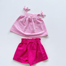 Load image into Gallery viewer, Pink Shorts + Stripe Top Bundle (18m)
