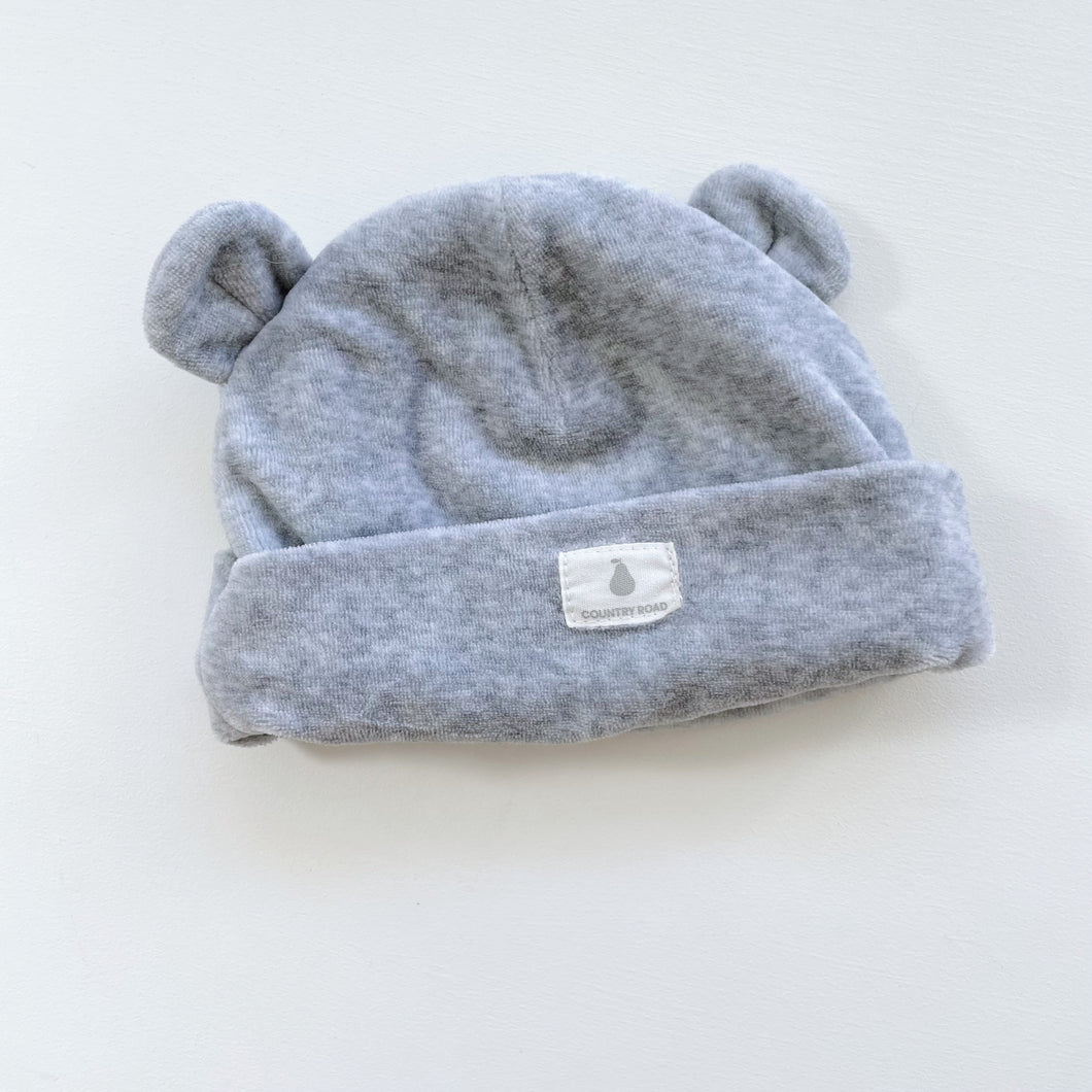 Country Road Velvet Beanie Grey (6-12m)