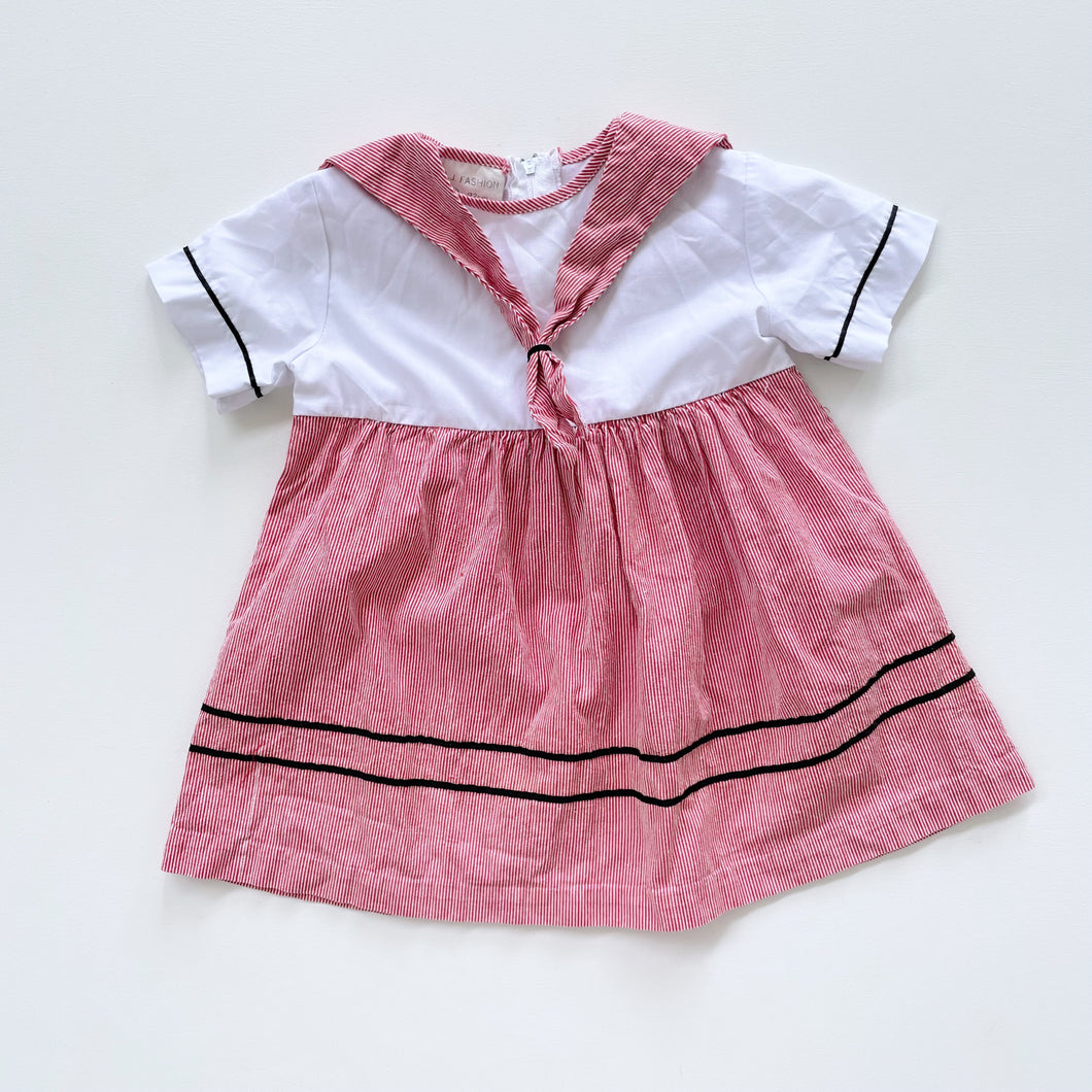 Vintage TAJ Red Sailor Dress (12-18m)