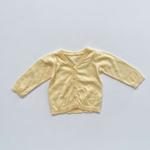 Load image into Gallery viewer, Nature Baby Organic Cardigan Butter Yellow (3-6m)
