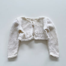 Load image into Gallery viewer, Gorgeous Handmade Lambswool Cardigan Cream *small flaw (1-2y)
