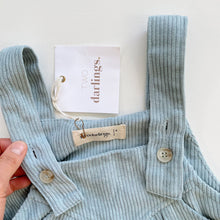 Load image into Gallery viewer, Two Darlings Shortalls Blue Cord NEW (4y)
