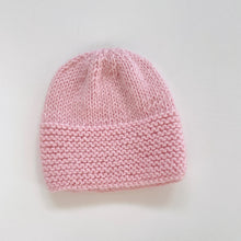 Load image into Gallery viewer, Handmade Wool Knitted Beanie Pink (newborn)
