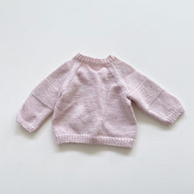 Load image into Gallery viewer, Handmade Lambswool Cardigan Lilac/ Clay (0-3m)
