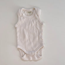 Load image into Gallery viewer, Nature Baby Organic Pointelle Singlet Bodysuit Natural (newborn)
