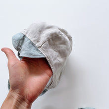 Load image into Gallery viewer, Wildling &amp; Co Linen Bonnet Blue/White (6-12m)
