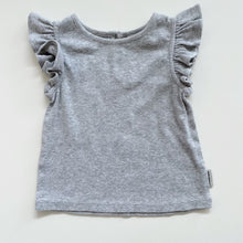 Load image into Gallery viewer, Country Road Grey Rib Tee Ruffles (12-18m)
