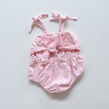 Load image into Gallery viewer, Country Road Linen/ Cotton Pink Romper (3-6m)
