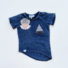 Load image into Gallery viewer, Band of Boys Just a Triangle Patch Asymmetric Tee Blue NEW (2y)
