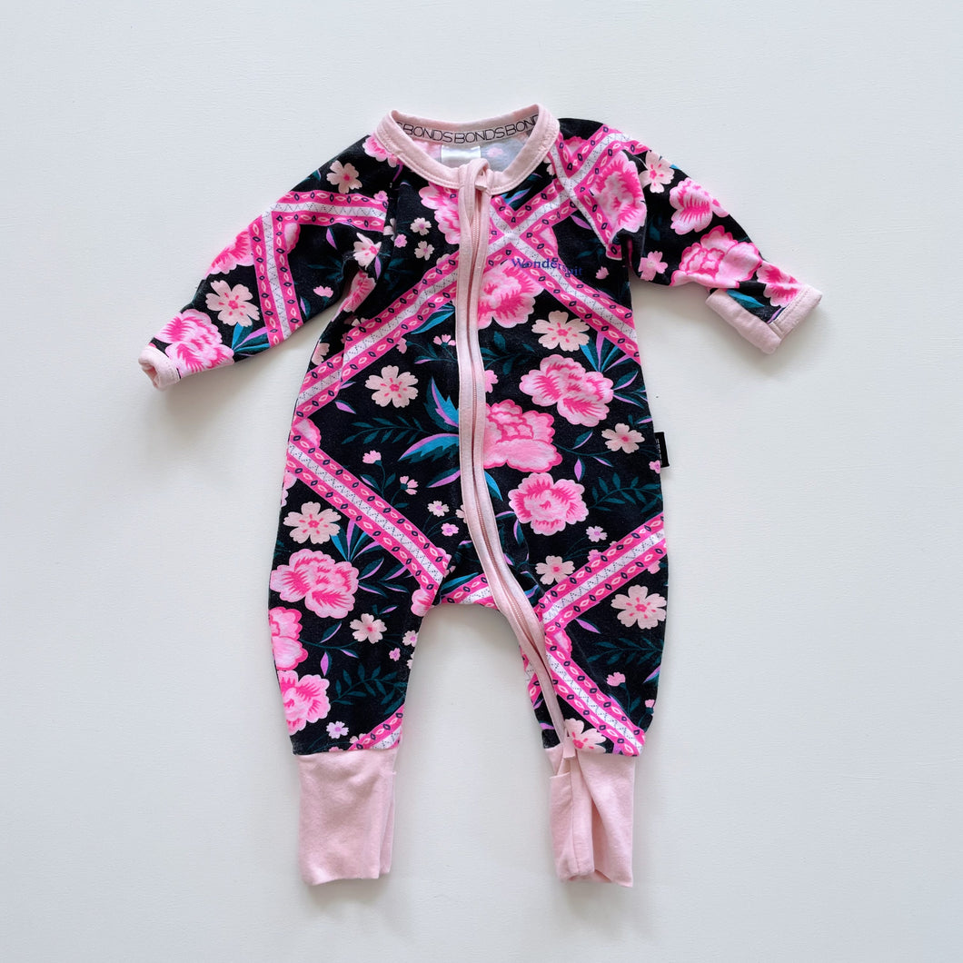 Bonds Wondersuit Pink Floral (newborn)