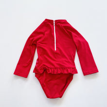 Load image into Gallery viewer, Vintage Style Speedo Swimsuit Red Stripes/ Roller Skates (4y)
