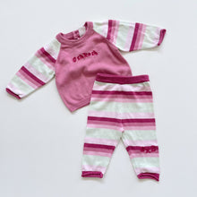 Load image into Gallery viewer, Vintage OshKosh Cotton Knit Set Pink/Stripes (3-6m)
