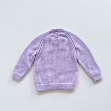 Load image into Gallery viewer, Handmade Lambswool Jersey Lilac (3-6m)
