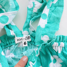 Load image into Gallery viewer, Mac &amp; Ellie Linen Blend Top Turquoise Floral (6y)
