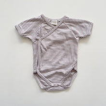 Load image into Gallery viewer, Nature Baby Organic Kimono Bodysuit Grey Stripes (0-3m)
