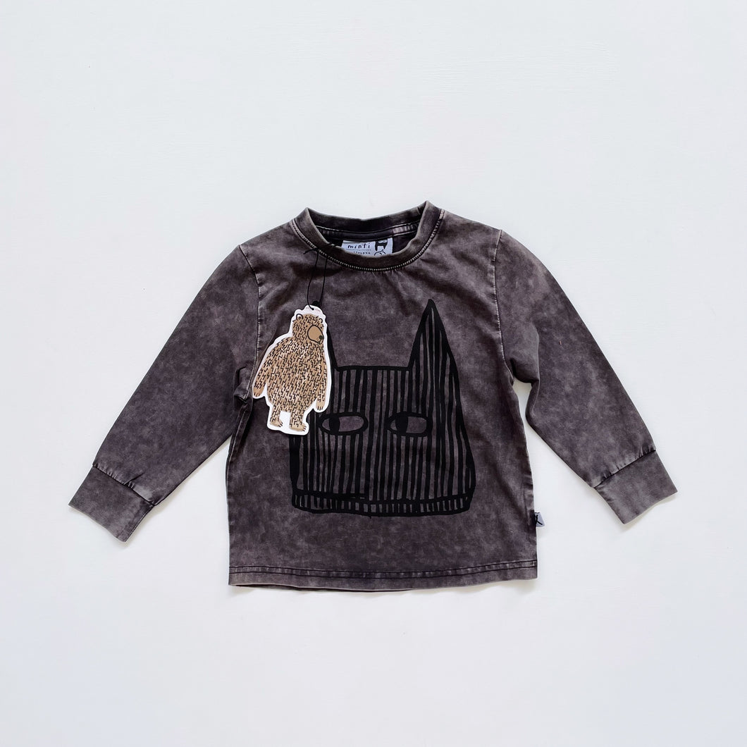 Minti Sneaky Mask L/S Tee Black Wash NEW (2y)