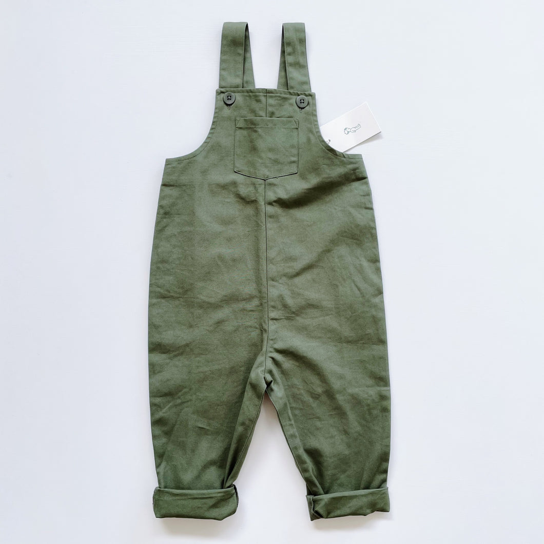 Nature Baby Organic Overalls Forest Green NEW (3y)