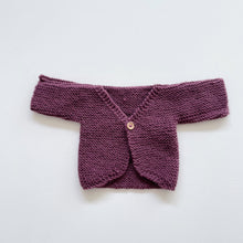 Load image into Gallery viewer, Handmade Wool Cardigan Burgundy (0-3m)
