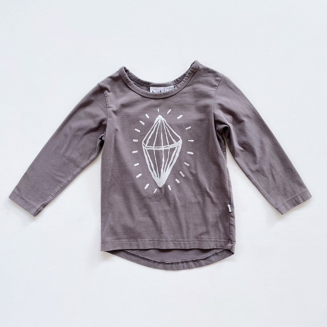 Minti L/S Tee Grey / Silver Diamond (2y)