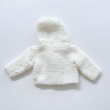 Load image into Gallery viewer, Funky Handmade Knit Cardigan White (3-6m)
