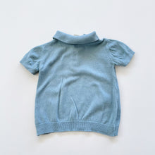 Load image into Gallery viewer, Nature Baby Organic Knit Polo Tee Blue (6-12m)
