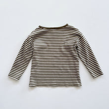 Load image into Gallery viewer, Jamie Kay Organic Arnold L/S Top Narrow Stripe Deep Olive/Soft Clay (3y)
