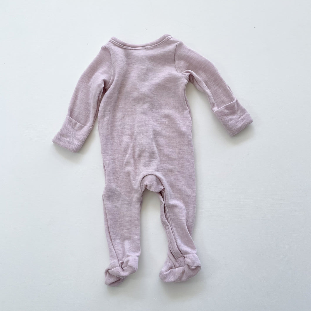 Milly & Milo Footed Merino Onesie Lilac (newborn)
