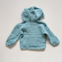 Load image into Gallery viewer, Handmade Wool Cardigan Blue (3-6m)
