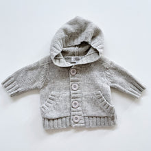 Load image into Gallery viewer, Bébé by Minihaha Lambswool Hood Cardigan Grey (0-3m)
