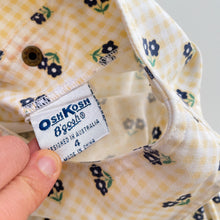 Load image into Gallery viewer, Vintage OshKosh Yellow Gingham/ Floral Dress (4-6y)
