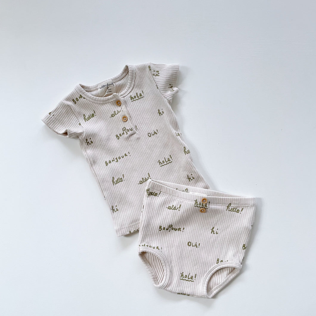 Wilson & Frenchy Organic Ribbed Set BonJour! (3-6m)