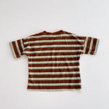 Load image into Gallery viewer, Summer and Storm Organic T-Shirt Brown/Green Stripes (2y)
